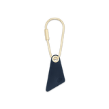 Teardrop Keychain  in navy leather.