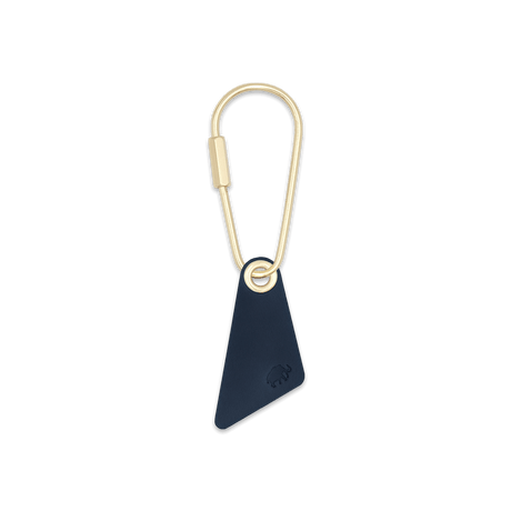 Teardrop Keychain  in navy leather.
