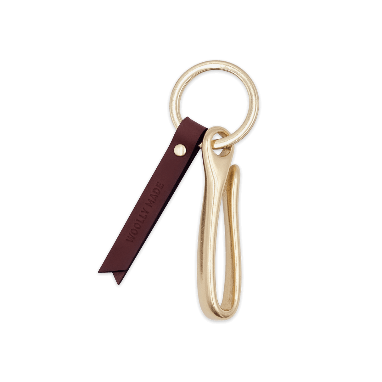 Woolly Made Fish Hook Keychain in Burgundy
