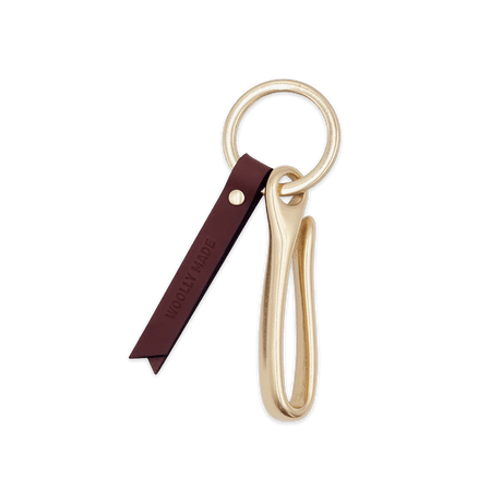 Woolly Made Fish Hook Keychain in Burgundy