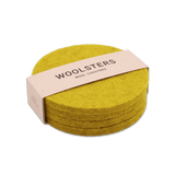 Yellow round Woolster set stacked.